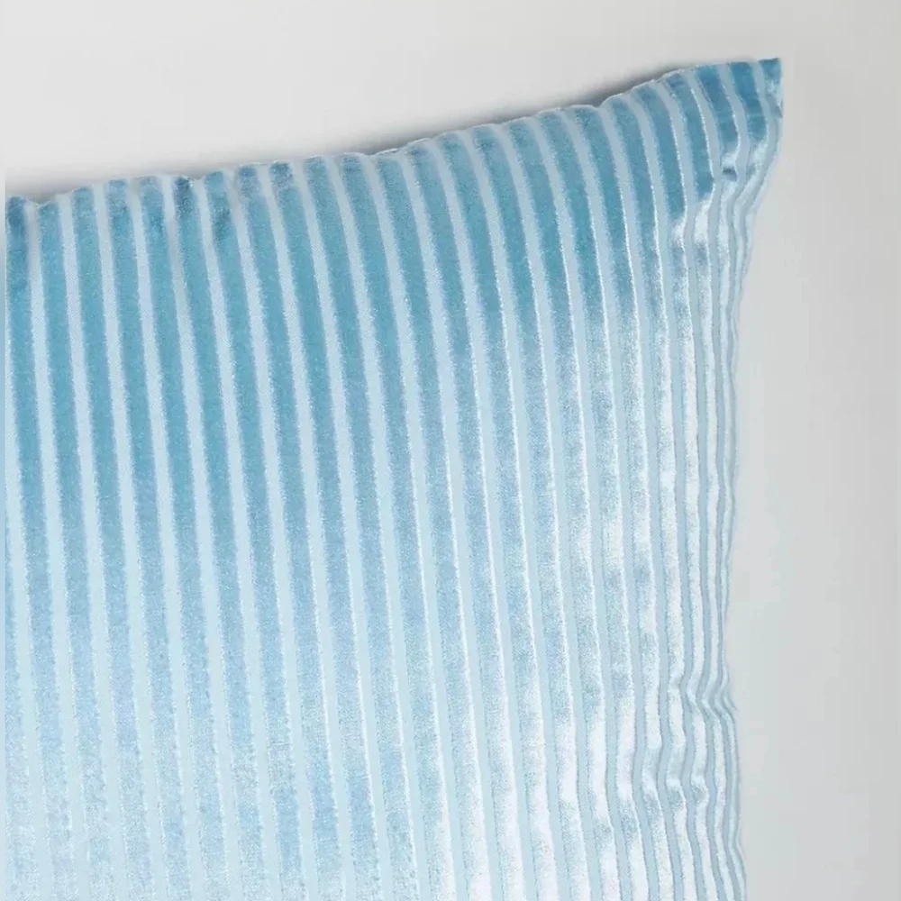 Anthropologie Fiora Ribbed Velvet Pillow Light Blue